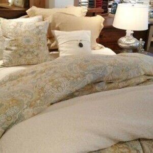 Pottery Barn Cal King Duvet cover & 3 European Sham Covers